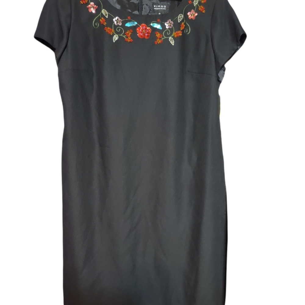womens virgo brand dress black sequined NWT SZ 18